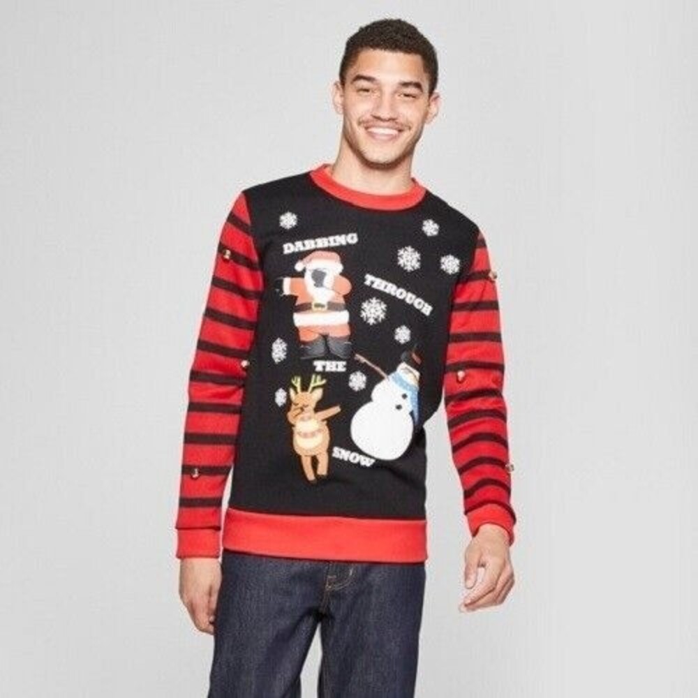 Mad Engine Ugly Christmas Sweater NWT Dabbing Santa Snowman Reindeer Mens 2XL